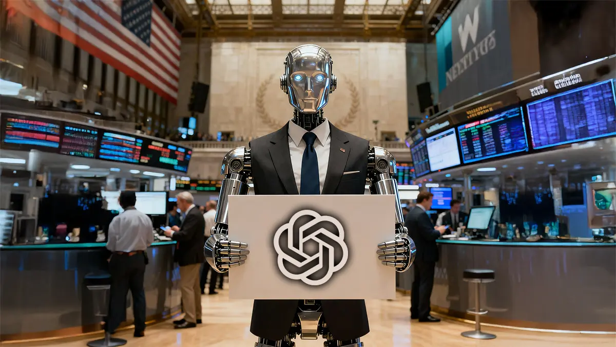 Ein Roboter Banker in New Yorker Börse